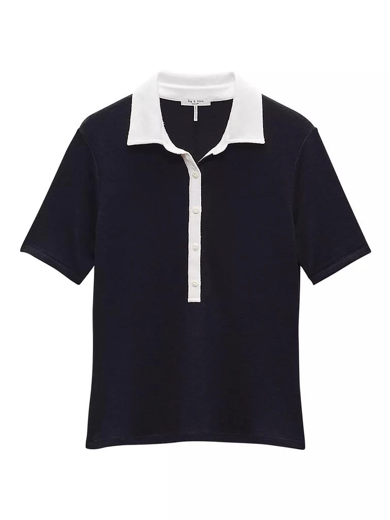 Rag & Bone Knit Button Short-Sleeve Polo Shirt 1