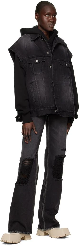 We11done Black Horror Movie Denim Vest 4