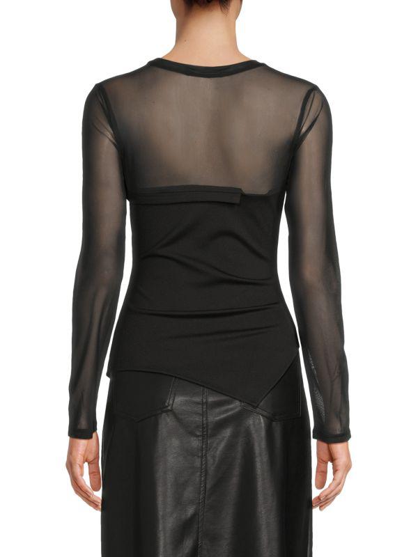 Lea & Viola Asymmetric Semi Sheer Top