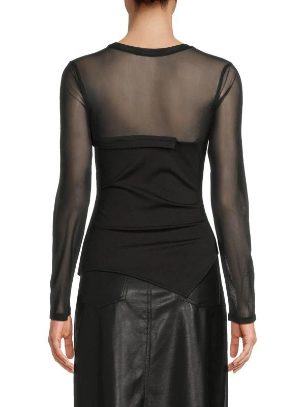 Lea & Viola Asymmetric Semi Sheer Top 2