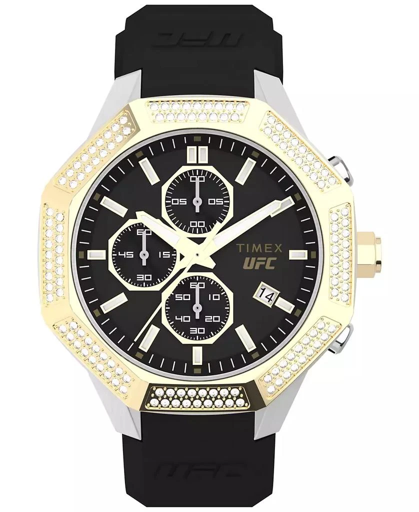 Timex Unisex UFC King Analog Black Silicone Strap 45mm Octagonal Watch 1