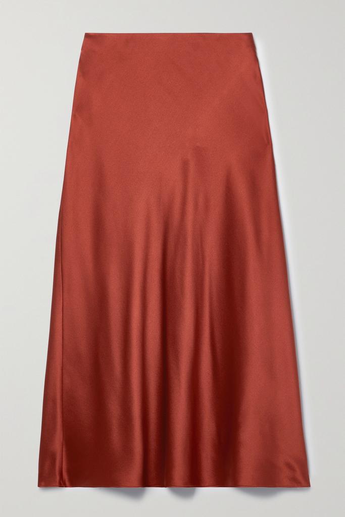 Vince 缎布中长半身裙