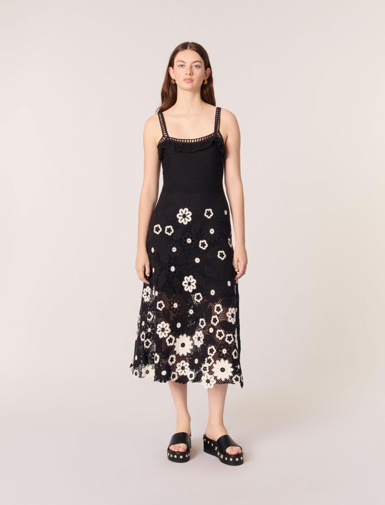 Maje Maje Woman's cotton Floral crochet maxi dress for Spring/Summer