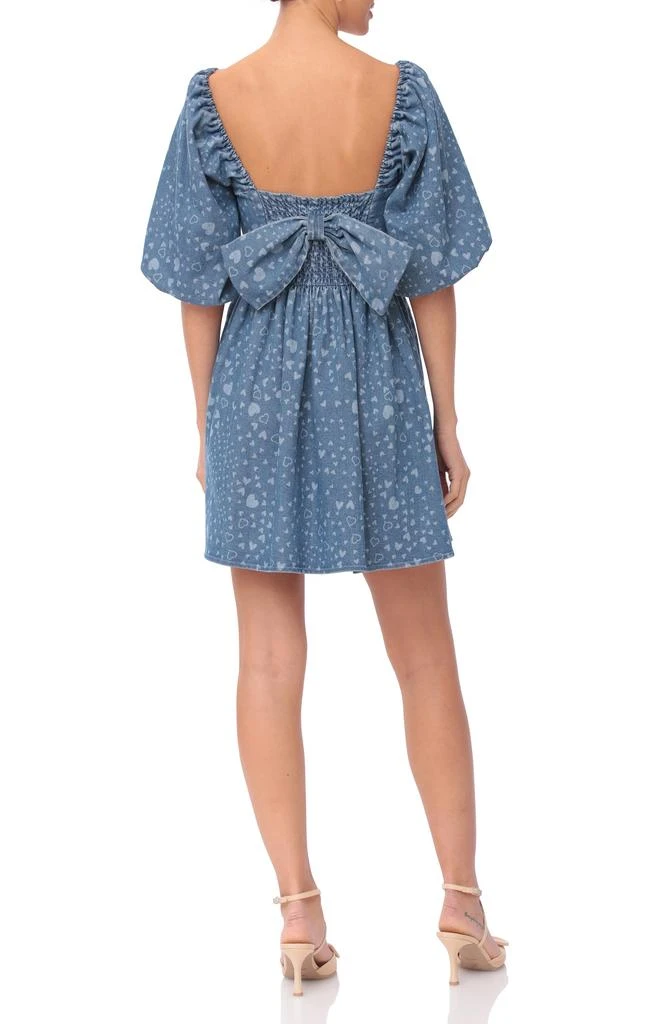 blue mumu dress Puff Sleeve Babydoll Dress with Lace Trim- Denim Blue – Bellies to Bellies