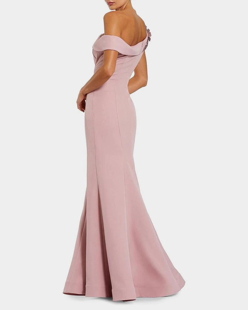 Mac Duggal Crepe Floral Beaded Off-Shoulder Mermaid Gown 2