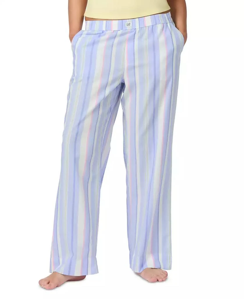 GAP Women's Striped Poplin Pajama Pants, Exclusively at Macy's 1