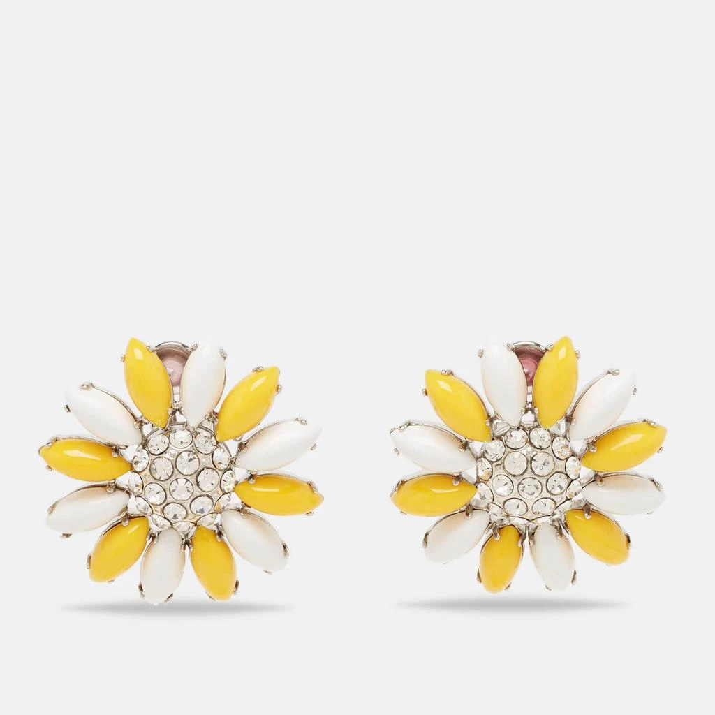 Miu Miu Miu Miu Composite Crystals Silver Tone Clip-On Earrings 1