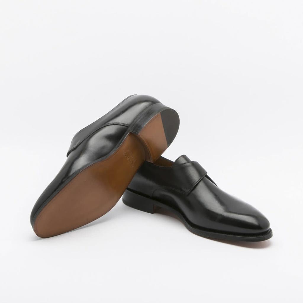 William leather monk strap shoes in black - John Lobb