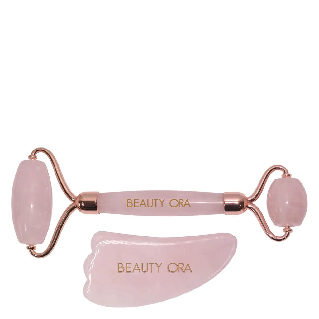 Beauty ORA Beauty ORA Crystal Roller and Gua Sha Set for Face and Body - Rose Quartz 4