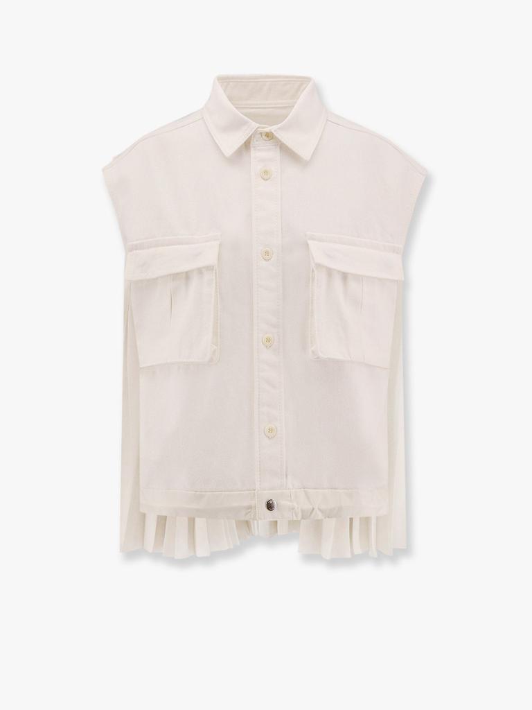 Sacai Cotton shirt with pleated insert on the back