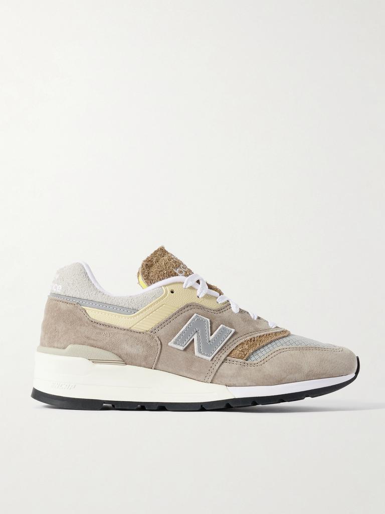 New Balance 997 皮革和网眼面料边饰绒面革运动鞋  - US4.5