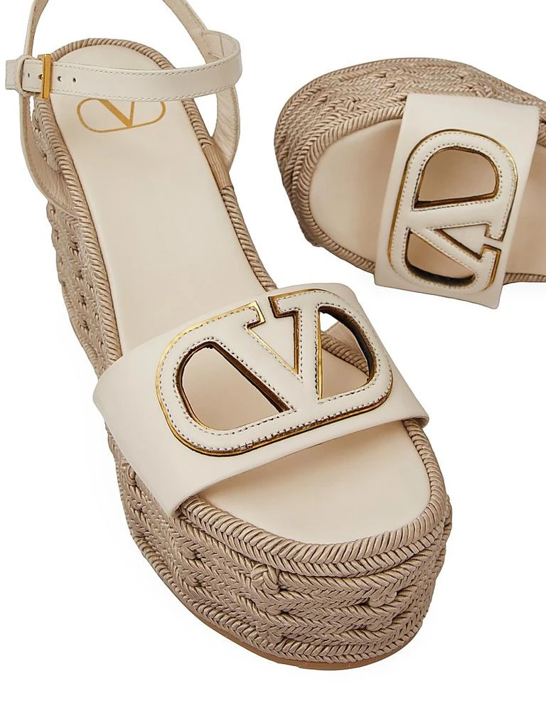 Valentino VLogo Calfskin Cut-Out Wedge Sandals 110 MM 5