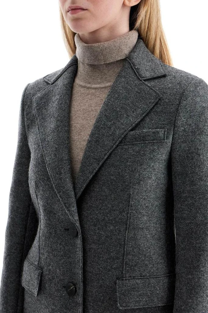 Harris Wharf London single-breasted coat in pressed wool 4