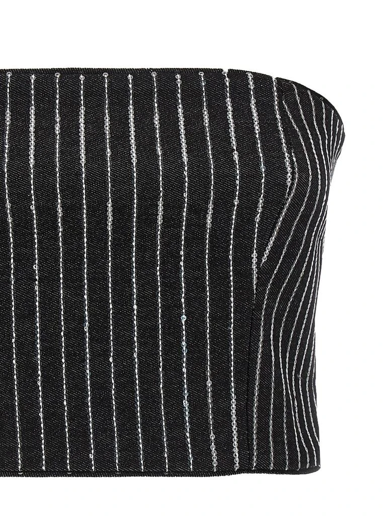 ROTATE Birger Christensen ROTATE Sequined Twill Cropped Top 3
