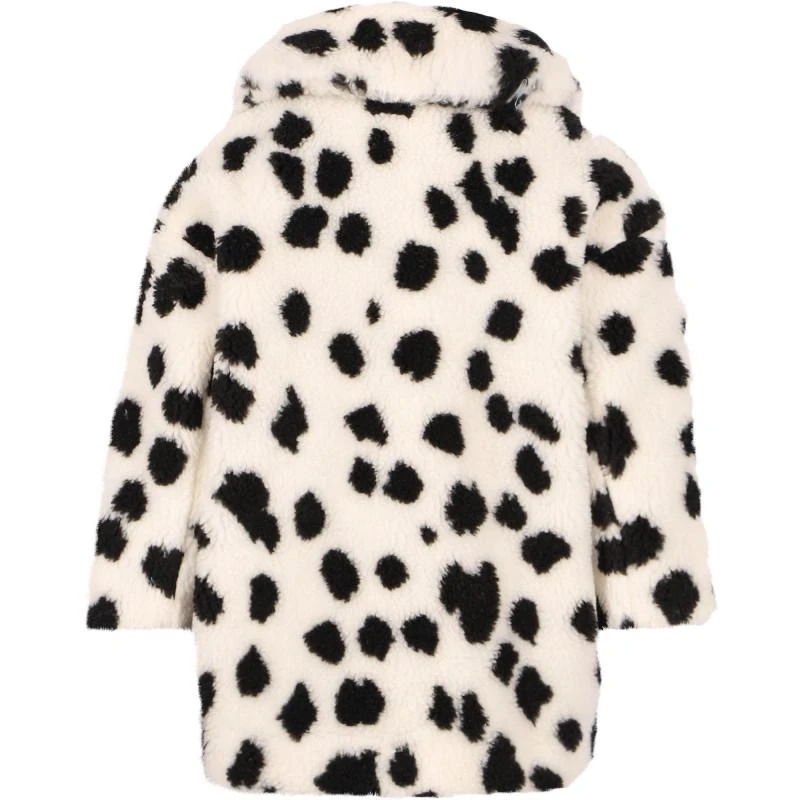 Stella McCartney Dalmatian print faux fur coat in black and white 2