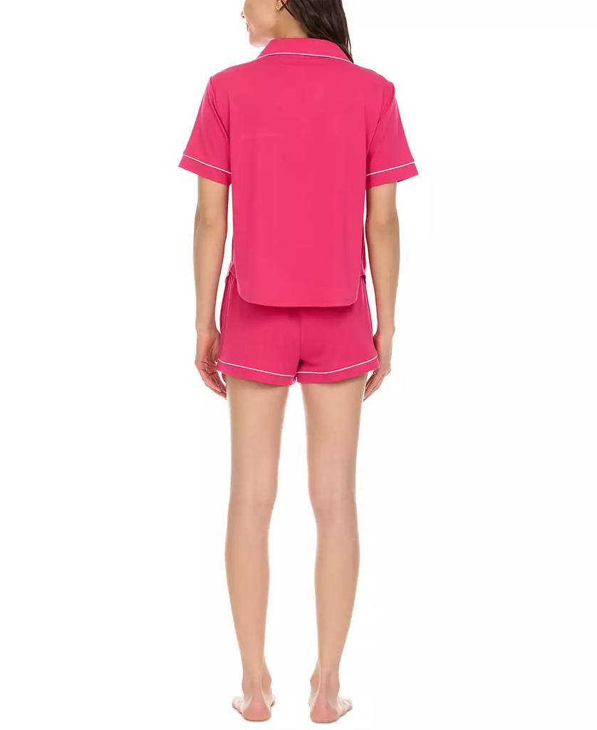 Flora Nikrooz Women's Annie Button Down Shorty Notch Pajama Set, 2 Piece