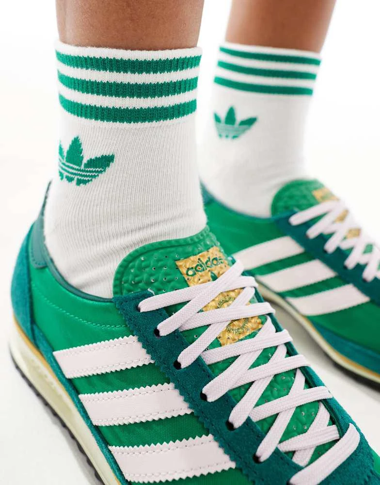 Adidas adidas Originals SL 72 OG trainers in green and lilac 5