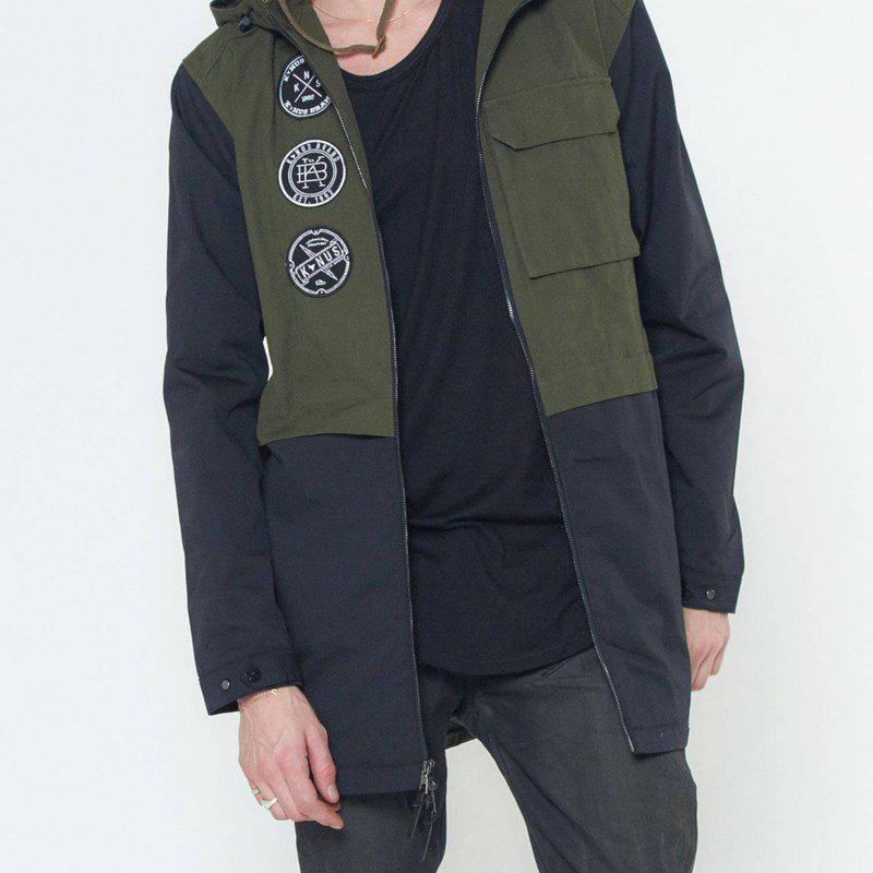 Konus Men's Hooded Jacket With Color Block X Patch Olive