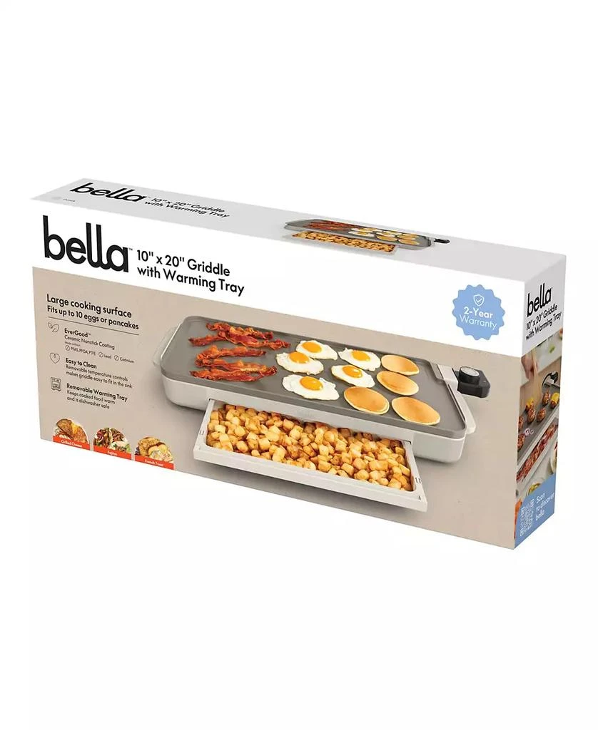 Bella 10" x 20" Electric Griddle with Warming Tray 7