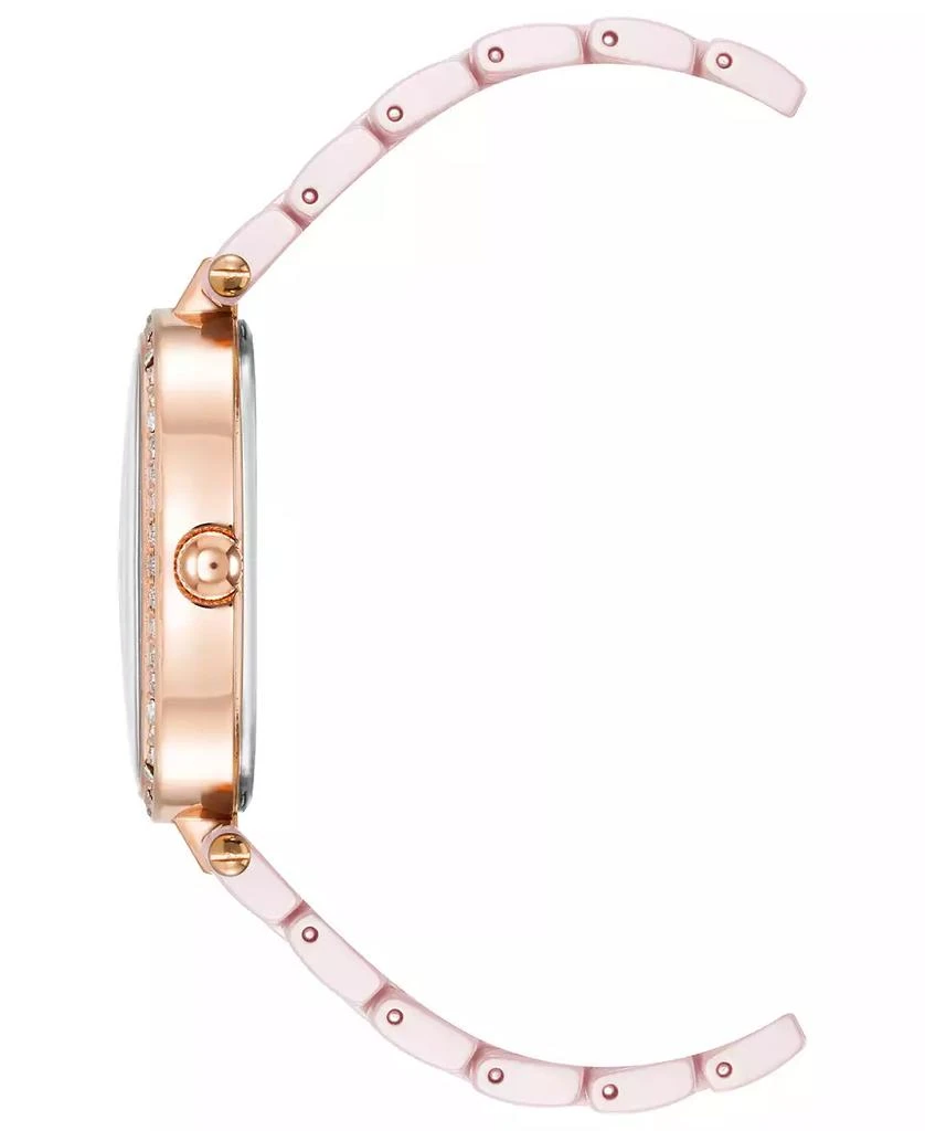 Anne Klein Women's Three-Hand Quartz Pink Ceramic Bracelet Watch, 27mm 2