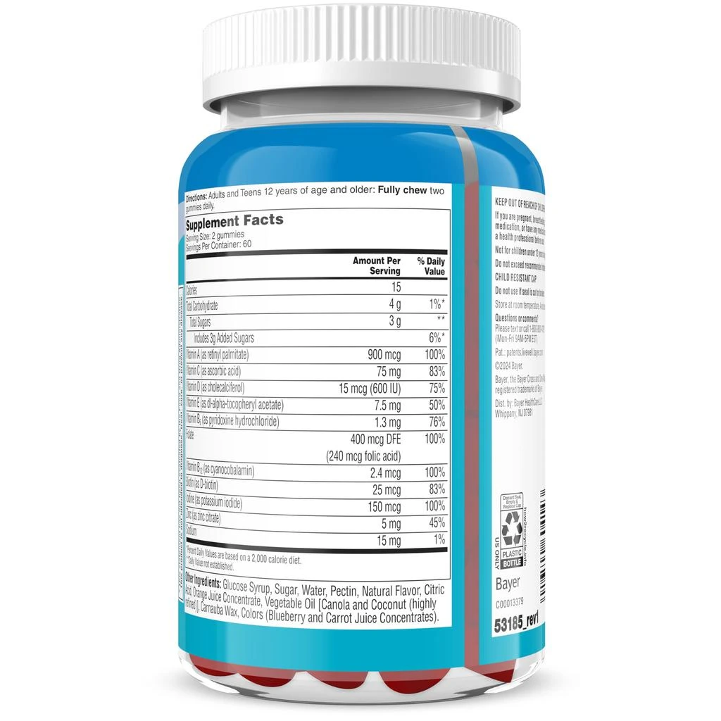 One A Day One A Day Teen Boy’s Daily Essentials Multivitamin Gummies, Teen Boy Vitamins with Vitamin C, Vitamin D, Bone Health, Immune Health, Raspberry Natural Flavor, 120 Gummies 10