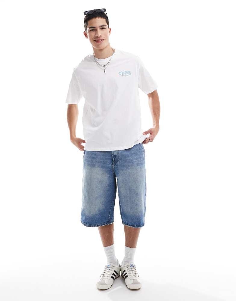 Jack & Jones Jack & Jones oversized t-shirt with french print in white