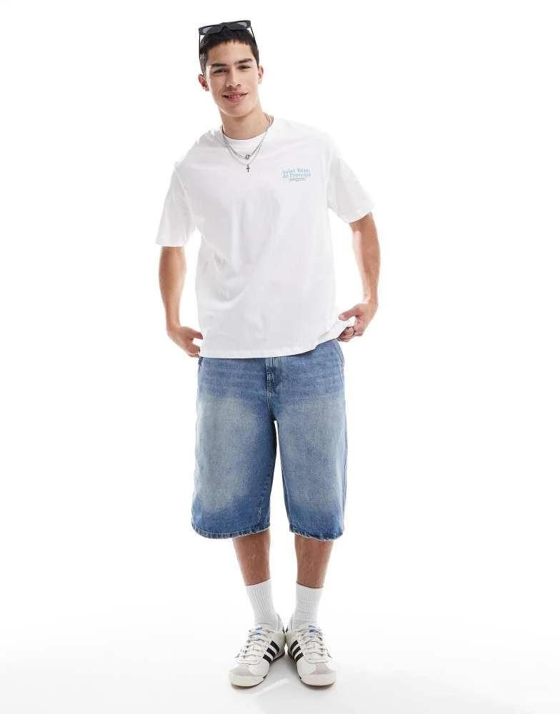 Jack & Jones Jack & Jones oversized t-shirt with french print in white 2
