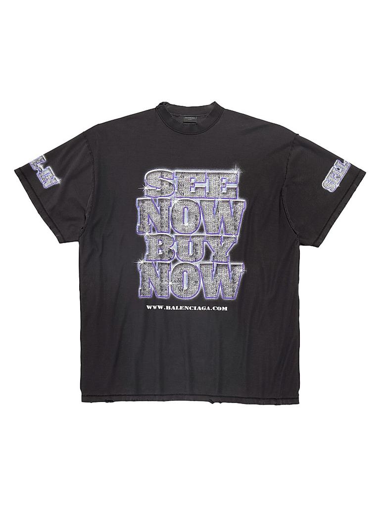 Tシャツ・カットソー BALENCIAGA MUSIC ARCHIVE SERIES Connected oversized T-shirt 0400022785593_BLACKWHITE?wid=