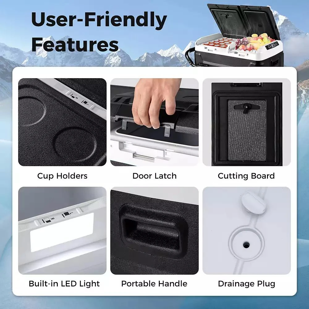 GOUUN Dual Zone 12V Car Refrigerator for Vehicles Camping Travel Truck RV Boat Outdoor and Home Use-Black 8