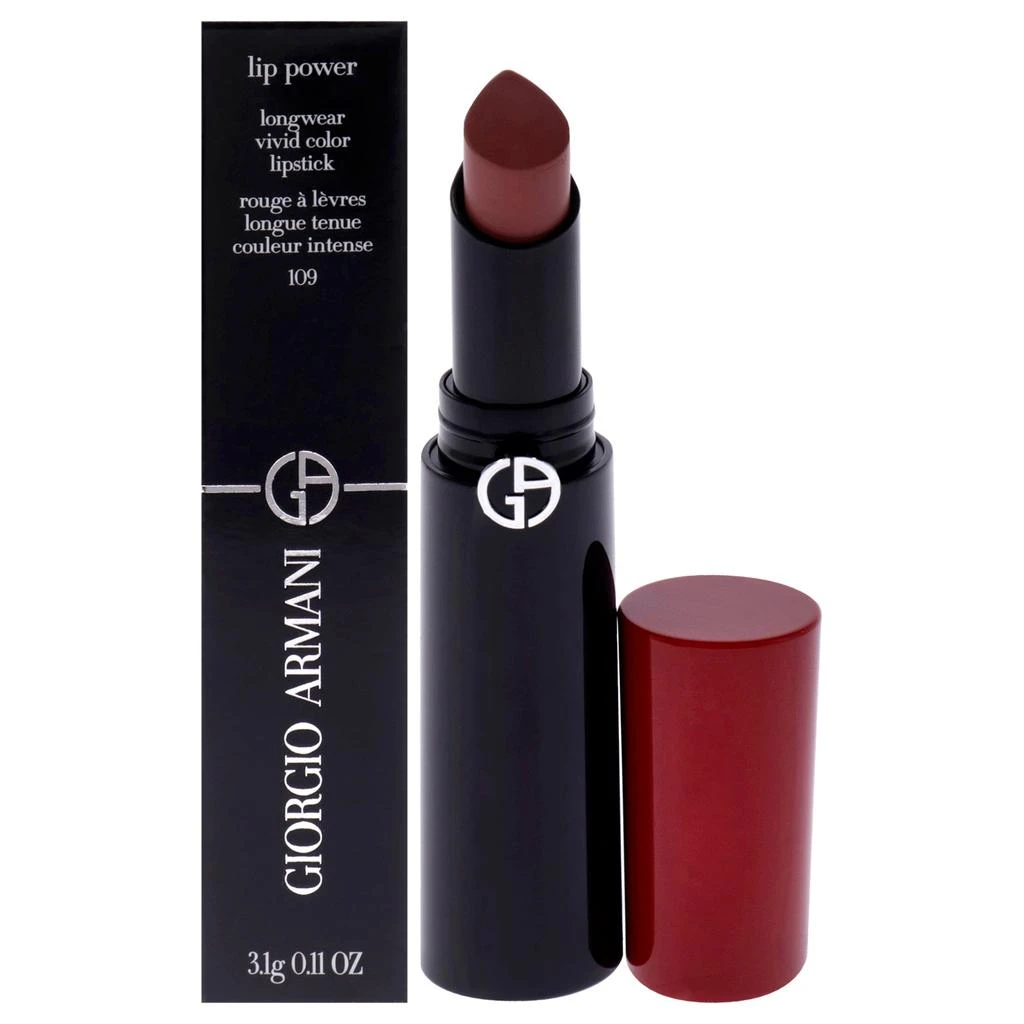 Giorgio Armani Lip Power Longwear Vivid Color Lipstick - 109 Intimate by  for Women - 0.11 oz Lipstick 4