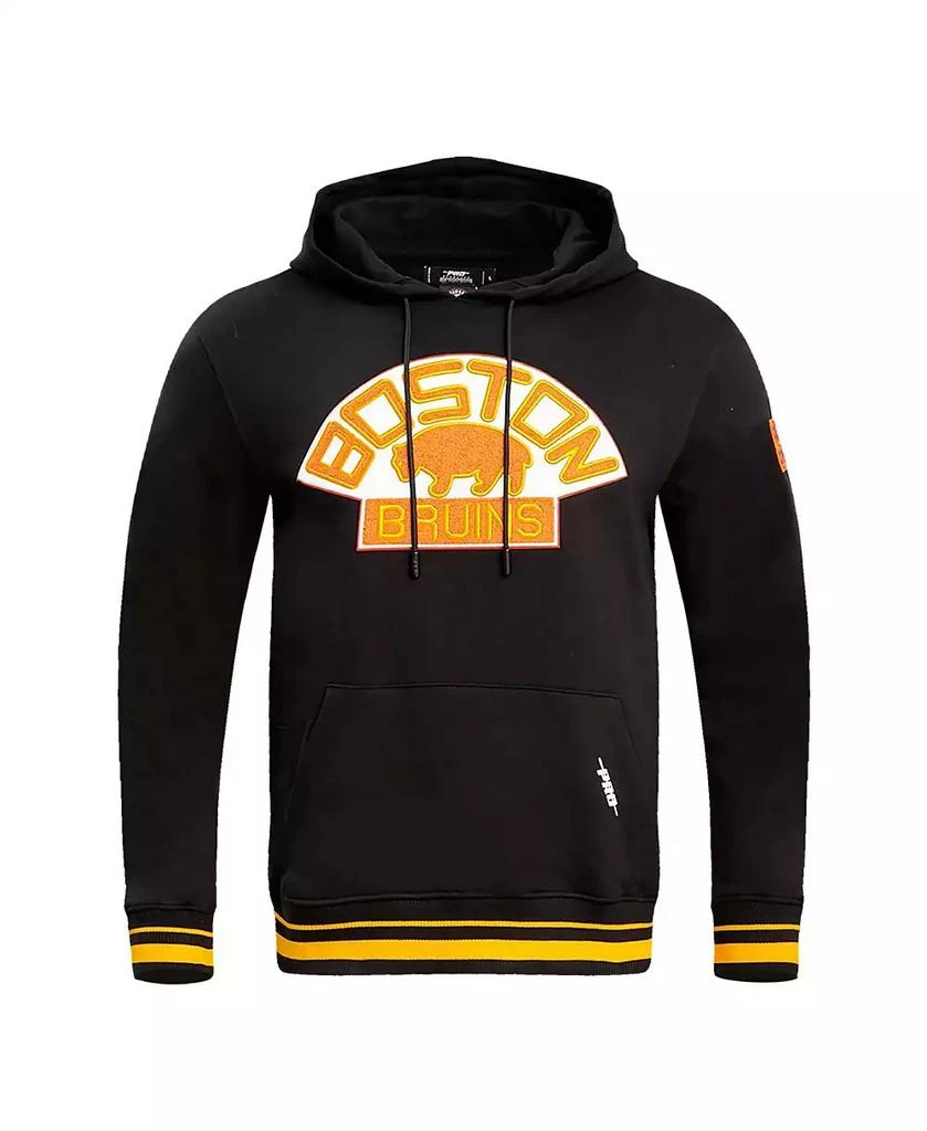 Pro Standard Men's Black Boston Bruins Retro Classic Fleece Pullover Hoodie 3