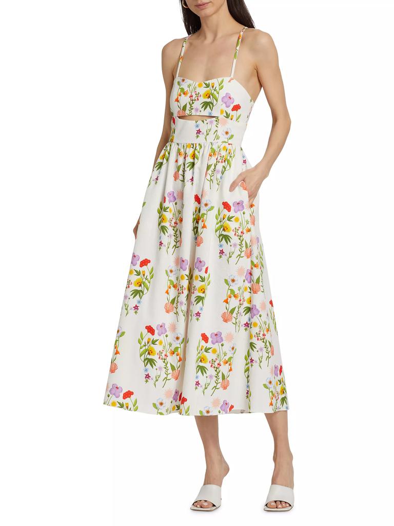 Borgo de Nor Jordan Floral Cut-Out Midi-Dress