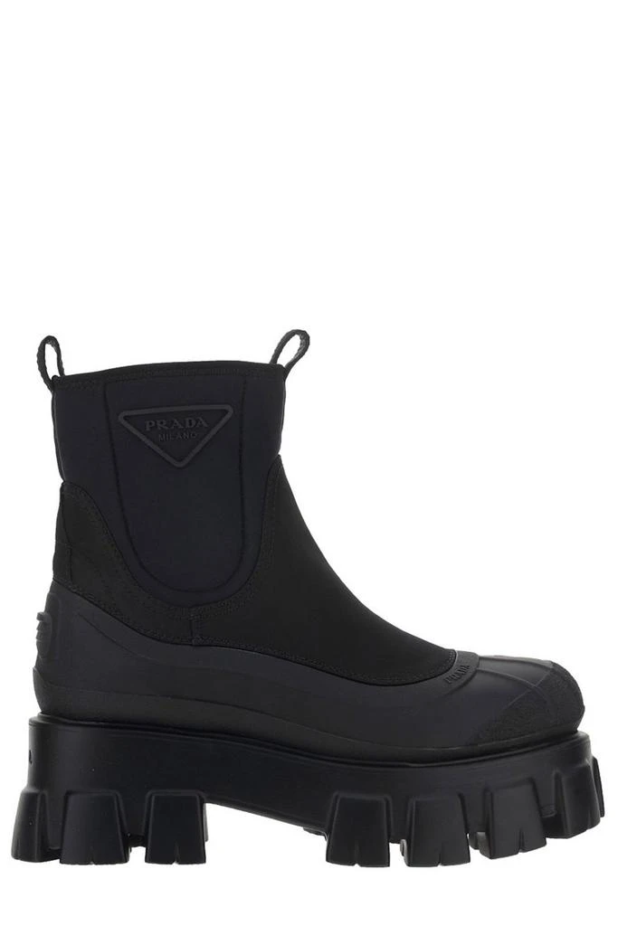 Prada Prada Monolith Logo Detailed Ankle Boots 1