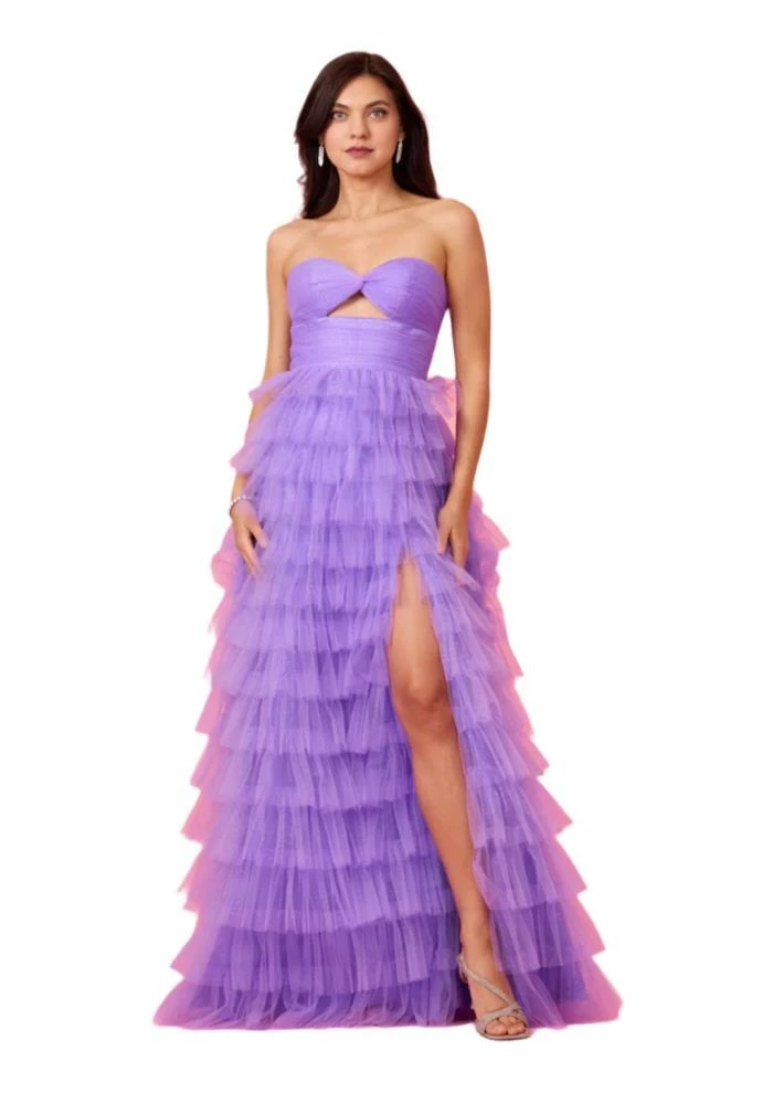 TRUEDAMES Strapless Ruffled Skirt Prom Dress Ball Gown