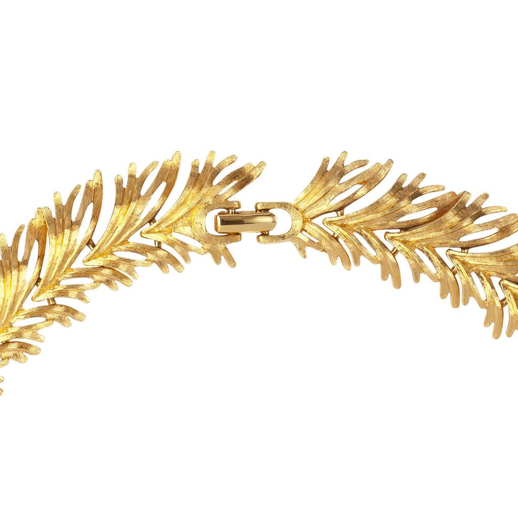 Susan Caplan Vintage 1950s vintage monet golden textured seagrass necklace