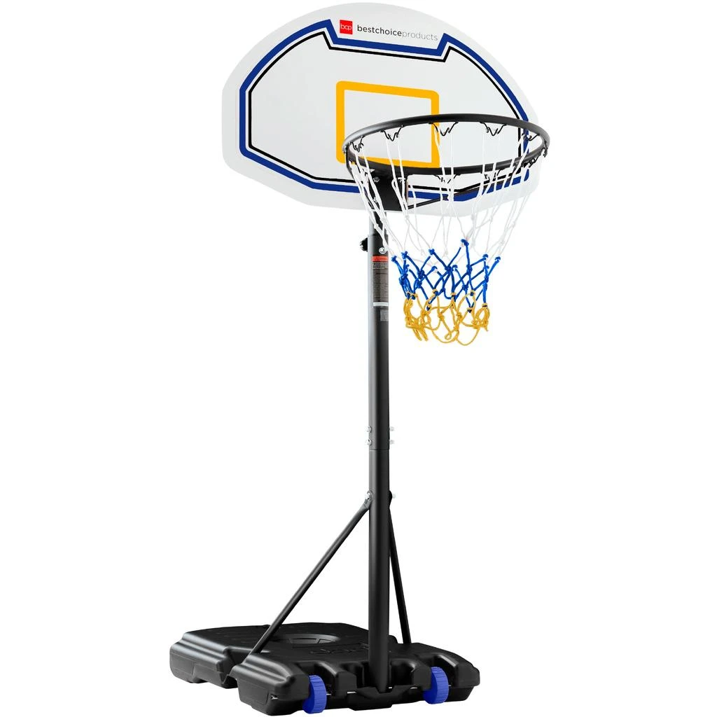 Best Choice Products Kids Height-Adjustable Basketball Hoop, Portable Backboard System w/ 2 Wheels 10