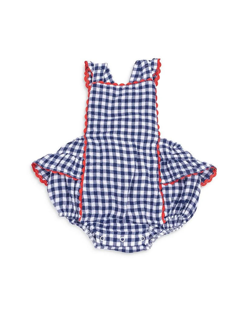Angel Dear Girls' Gingham Ric Rac Ruffles Sunsuit - Baby 1