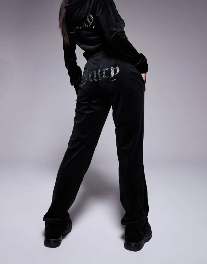 Juicy Couture Juicy Couture velour straight leg joggers co-ord in black 1