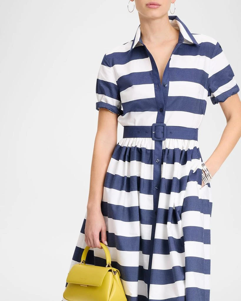 kate spade new york belted sailor stripe poplin midi shirtdress 4