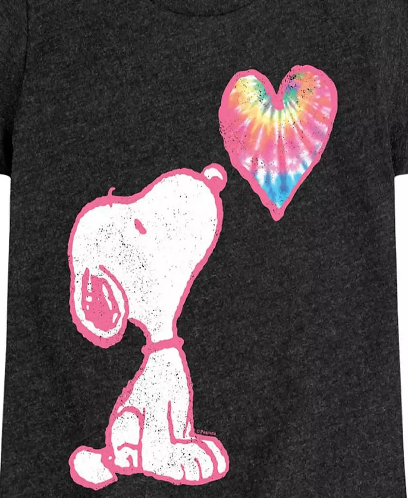 Peanuts Big Girls Snoopy Tie Dye Heart Graphic Short Sleeve Tee 3