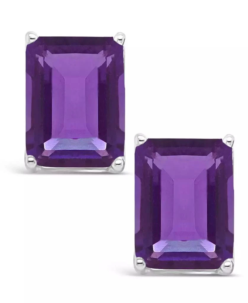Macy's Amethyst (3-1/5 ct. t.w.) Stud Earrings in 14K White Gold 3