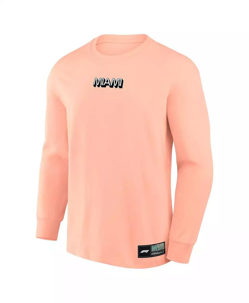 Formula 1 Men's Coral Miami Palms Chevron Long Sleeve T-Shirt