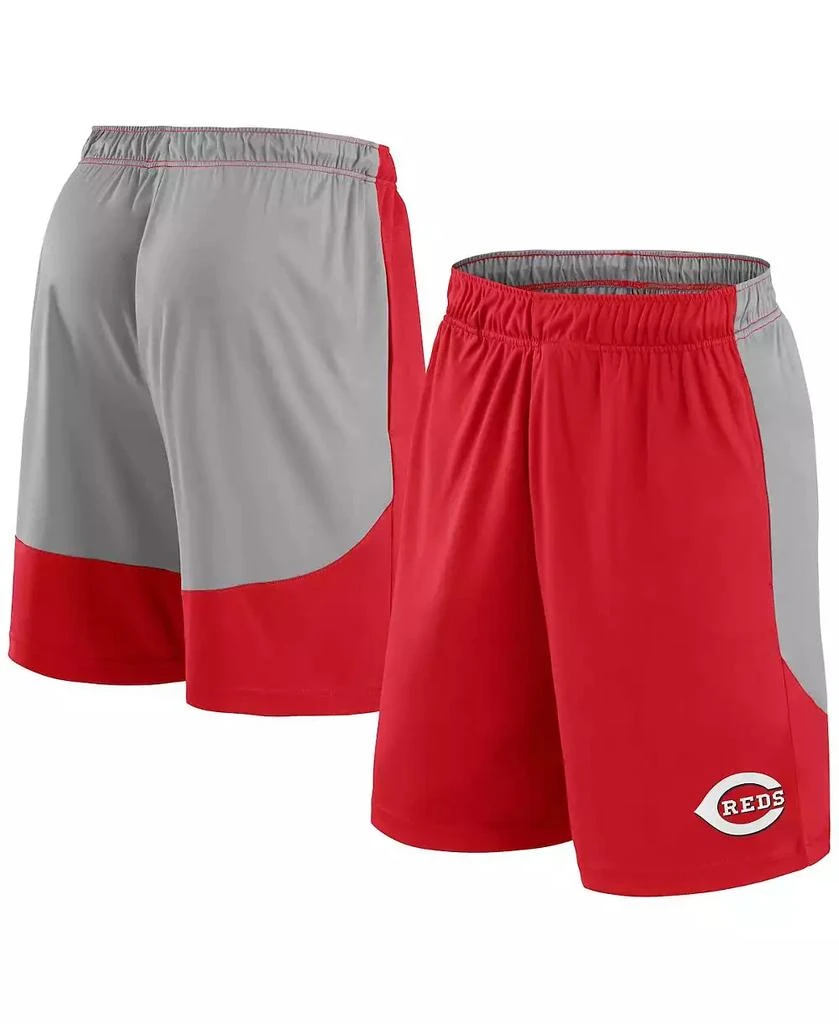 Fanatics Men's Red/Gray Cincinnati Reds Go Hard Shorts 1