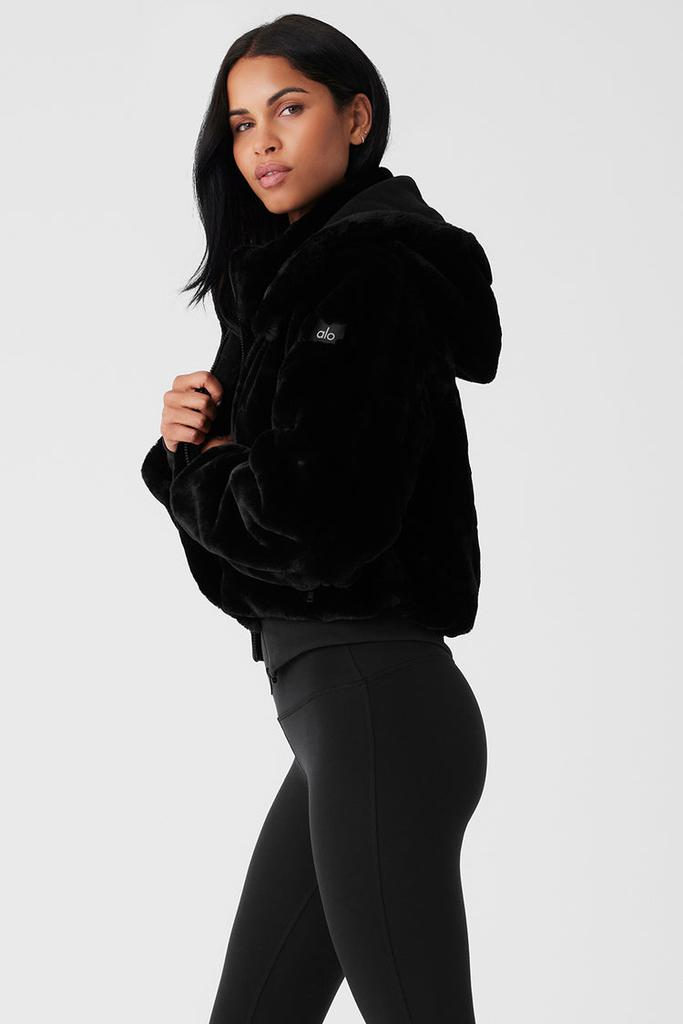 Alo Faux Fur Foxy Jacket - Black - Jackets - Compare Prices from 7