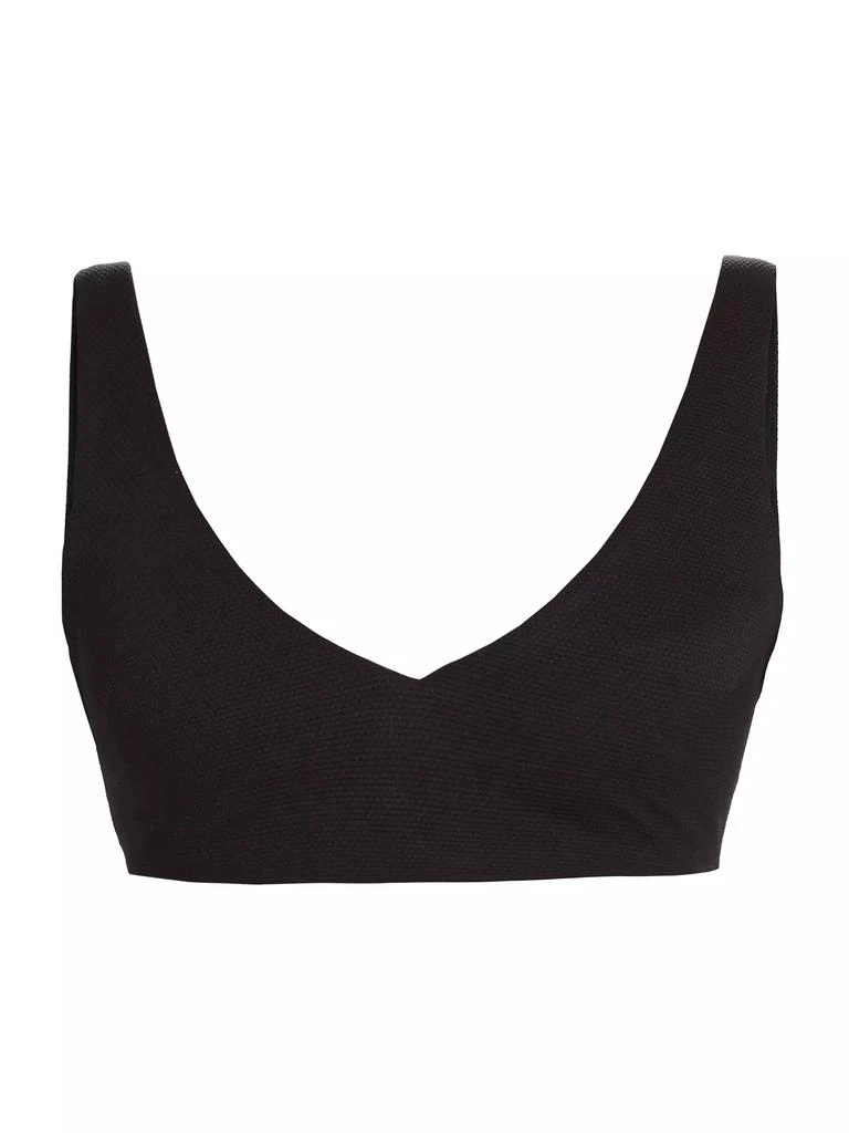 SPANX Textured Pique Plunge Bikini Top 1