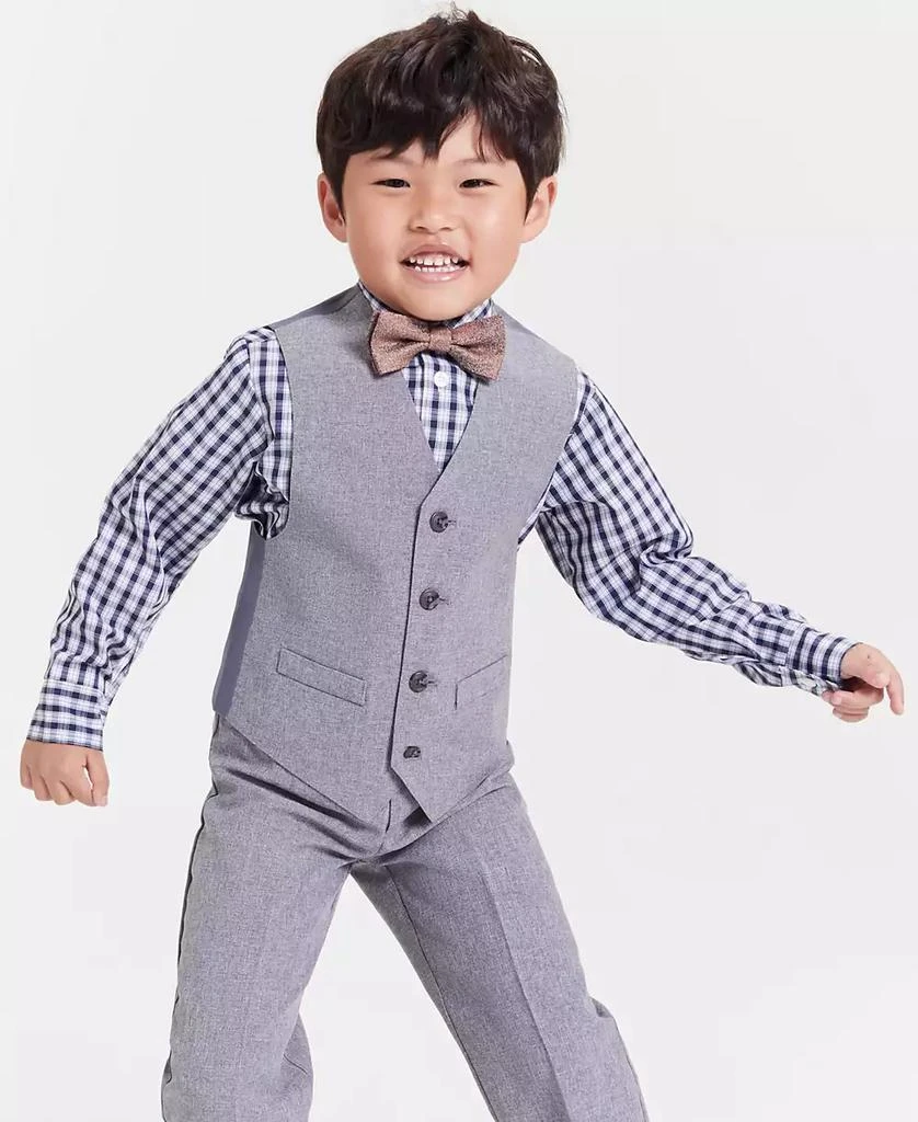 Nautica Toddler and Little Boys Silverware Heather Poplin Vest Set 3