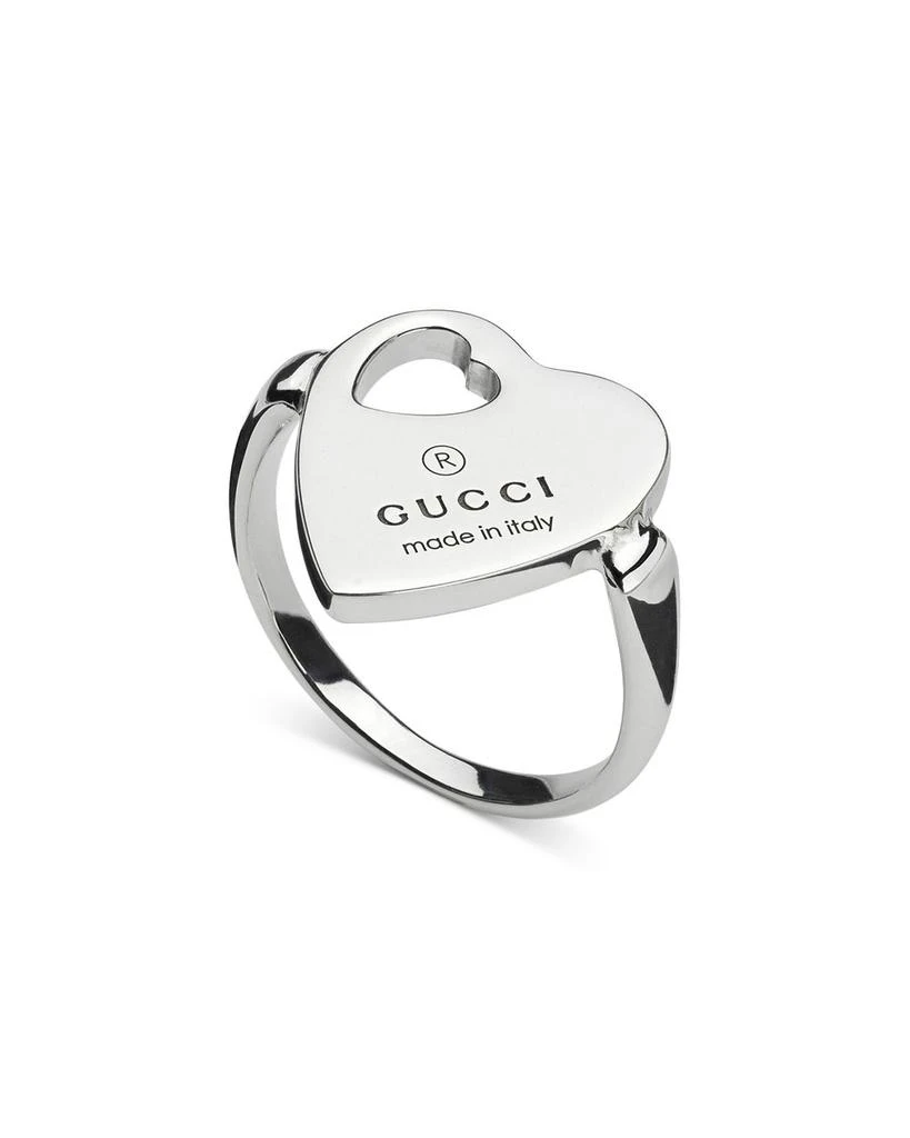 Gucci Sterling Silver Trademark Heart Ring 1