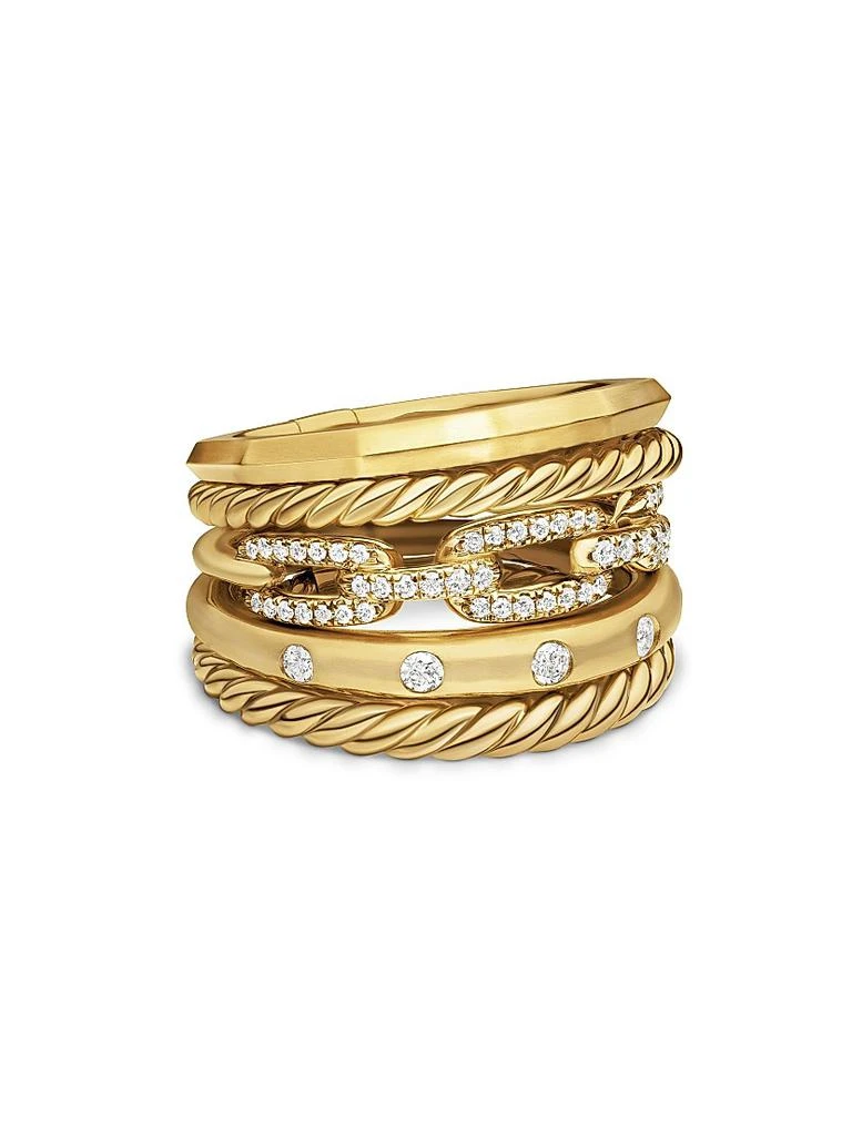 David Yurman Stax Five Row Ring in 18K Yellow Gold