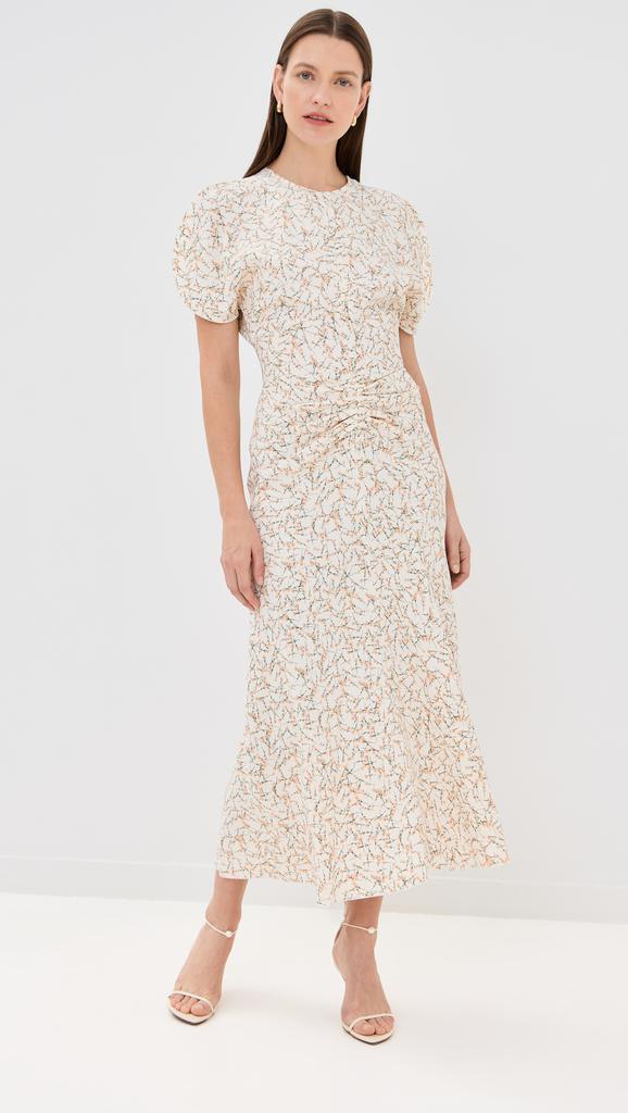 ワンピースその他 Victoria Beckham Peacock-coloured midi dress with ruffle Fitted T-Shirt Dress In Peacock | Designer Dresses