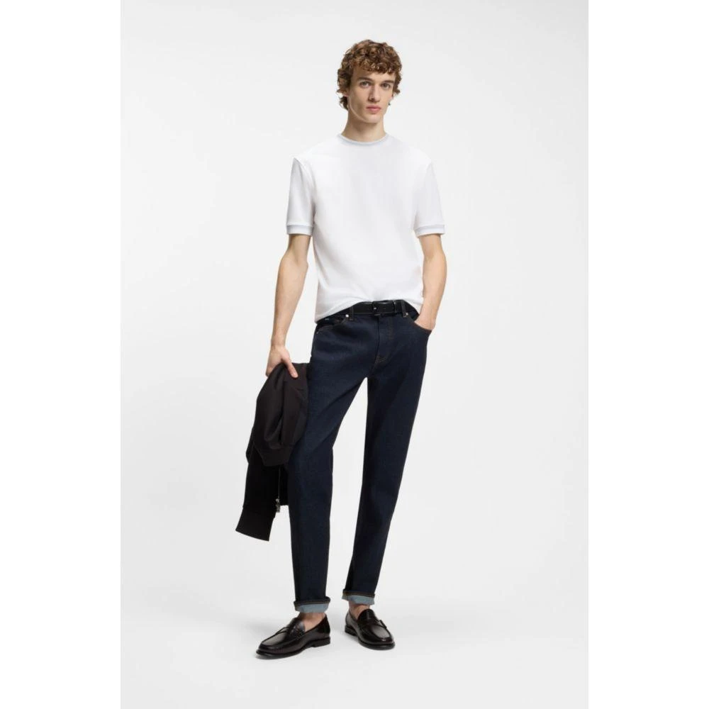 Hugo Boss Contrast-tipping slim-fit T-shirt in mercerised cotton 2